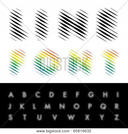 original vector font with strips