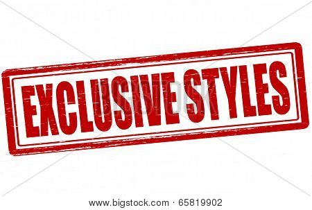 Stamp with text exclusive styles inside vector illustration