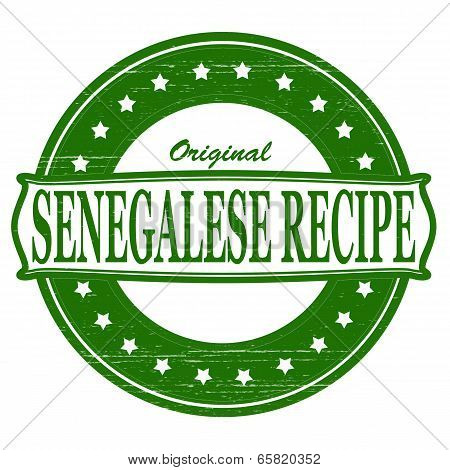 Stamp with text original Senegalese recipe inside vector illustration