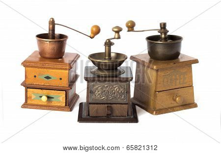 Antique coffee grinders