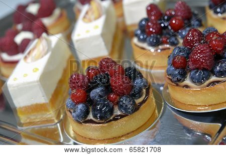 Set Of Cakes With Berries