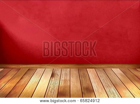 Red empty room