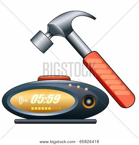 Alarm Clock And Hammer