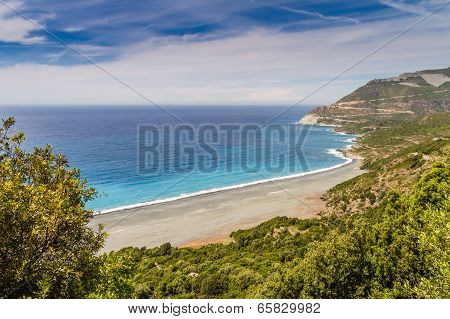 The Beach And Abandoned Asbestos Mine Near Nonza In Corsica