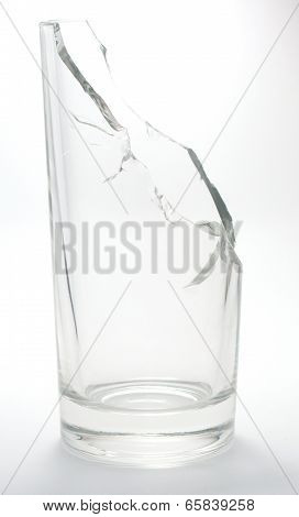 Isolated Broken Water Glass