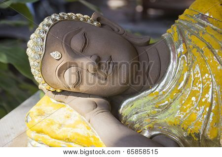 Reclining Gold Buddha Statue