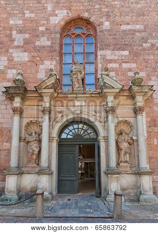 Right Portal (1692) Of St. Peter Church In Riga, Latvia