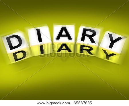 Diary Blocks Displays Journal Blog Or Autobiographical Record