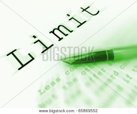 Limit Word Displays Confines Boundary Or Extent