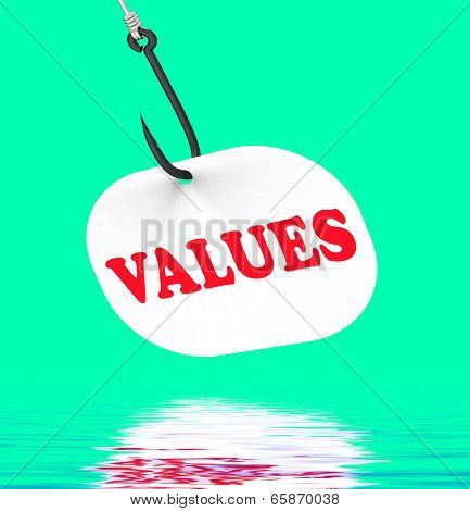 Values On Hook Displays Ethical Values Or Morality
