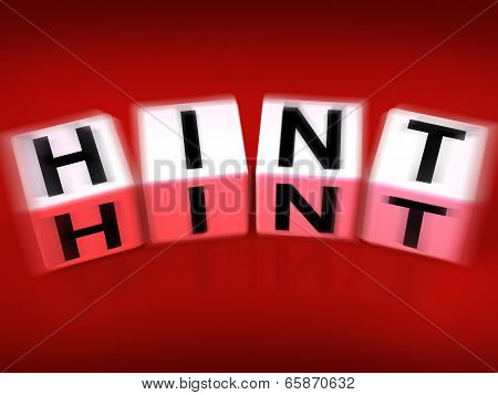 Hint Blocks Displays Suggestion Clue Or Assistance