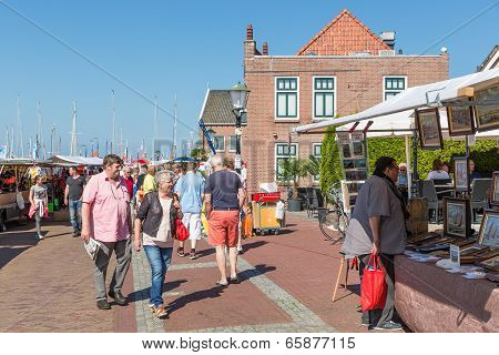 Tourists Visiting  The Fishing Days Of Urk, The Netherlands