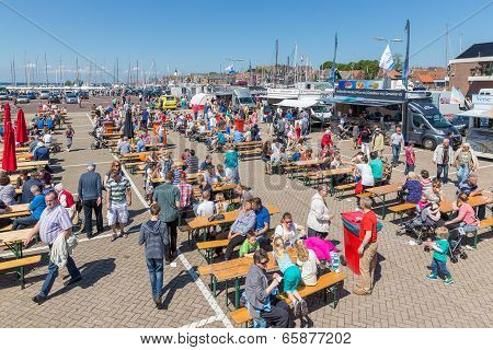 Tourists Visiting  The Fishing Days Of Urk, The Netherlands