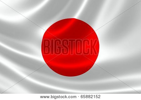 Close Up Of Japan's Flag