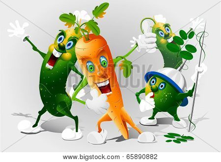 Cartoon vegetables