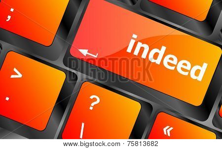 Indeed Word On Computer Pc Keyboard Key