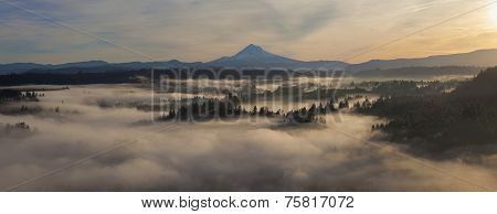 Sunrise Over Mount Hood And Sandy River