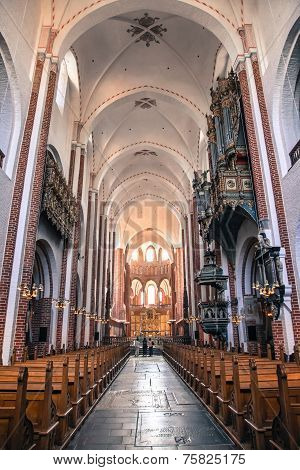 Interior of Roskilde cathedral, Denmark