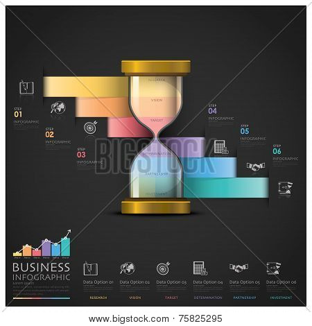 Sandglass Money And Financial Business Staircase Step Infographic