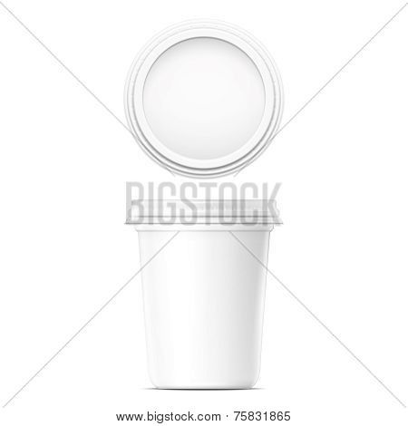 White cream pot template.