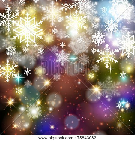 winter background with snowflakes