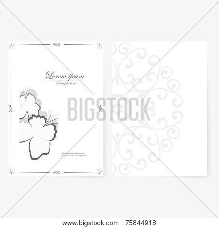 Vector template for folder, business card and invitation