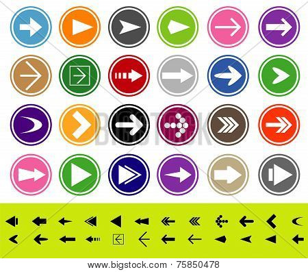 Arrow sign icon set