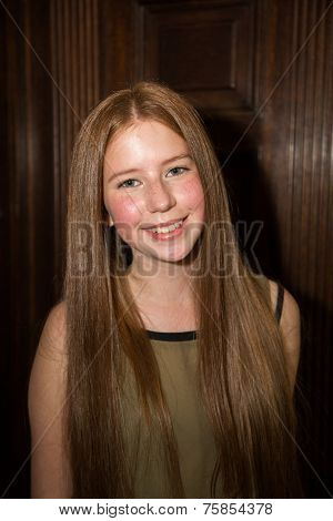 MOSCOW - JUNE, 20: Actress A. Potrebnya .  Press conference Russian Italian film Amori elementari. Welcome reception at the Embassy of Italy. June 20, 2014 in Moscow, Russia