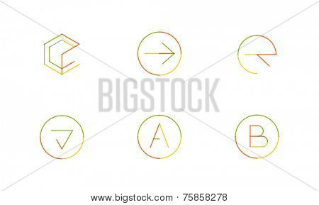Logo set thin line clean style - business icons, branding emblems