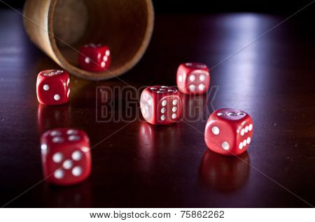 Lying Dice Cup And Dices