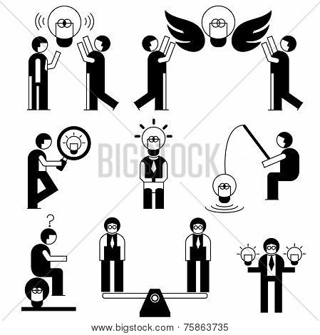 people with idea bulb
