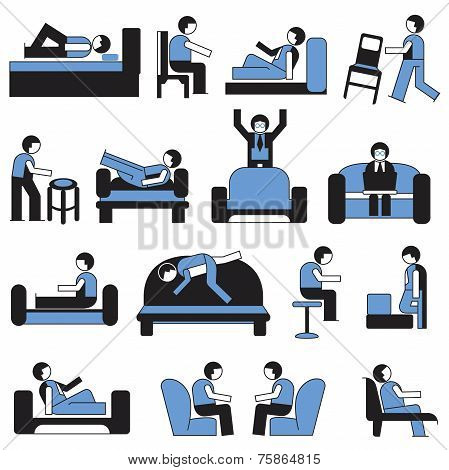 people relax with sofa and chair