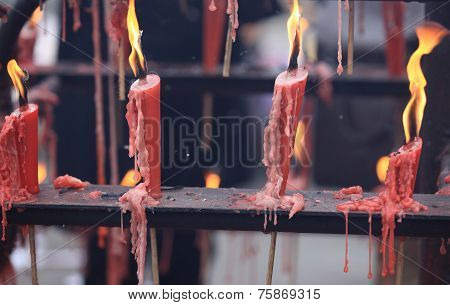 burning incenses and candle in temple,words meaning blessing