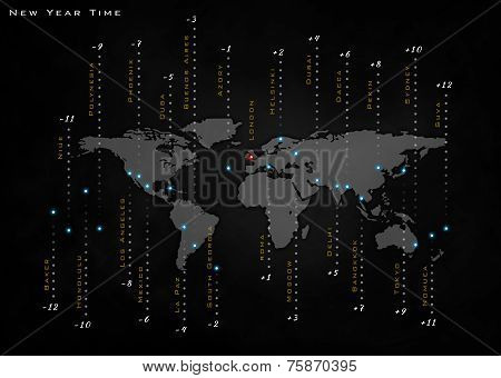 Time In The World, Greenwich Mean Time, World Map