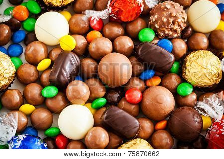 Assorted Of Different Chocolate Candy