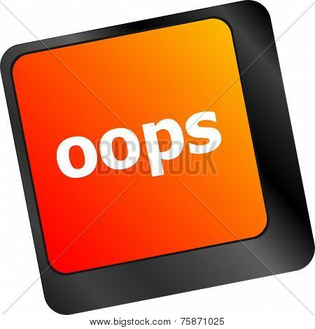 The Word Oops On A Computer Keyboard