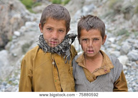 Chilas, PAKISTAN - OCTOBER 20 : Unidentified Pakistani boys in Chilas, Pakistan on 20 th October, 20