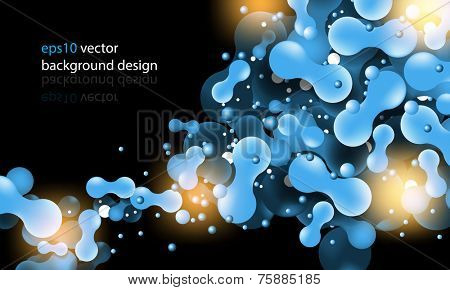 eps10 vector glossy science blue micro elements background