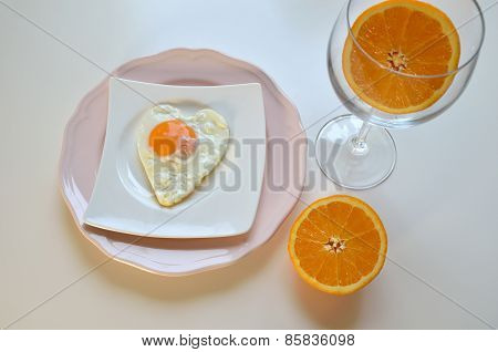 Egg In A Heart Shape