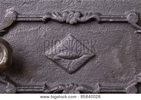 Cast iron door for furnaces.