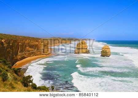 Rock Stacks Sticking Out Of The Ocean