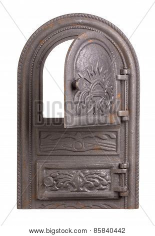 Cast iron door for furnaces.
