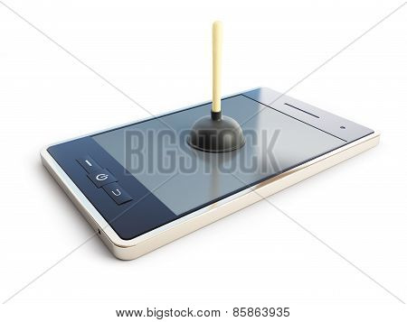 Phone Plunger On A White Background
