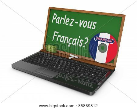 Laptop And Chalk Board