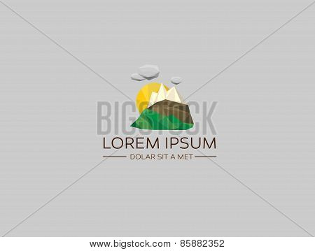Low poly landscape logo