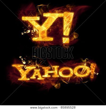 Yahoo Logo On Fire