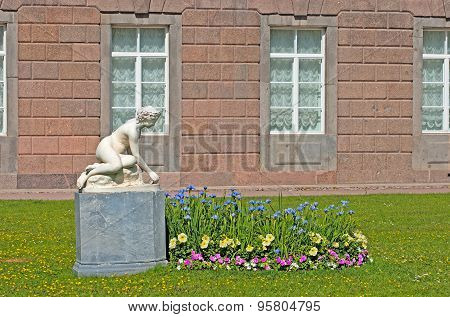 Tsarskoye Selo (Pushkin). Saint-Petersburg, Russia. The Private Garden and The Nymph Sculpture