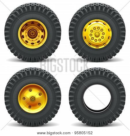 Vector Construction Machines Wheels