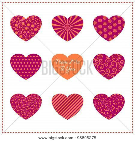 Background With Bright Hearts