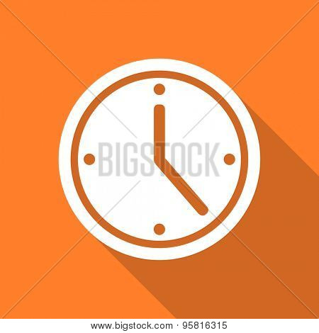 time flat design modern icon with long shadow for web and mobile app 